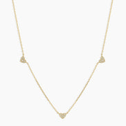 Diamond Pavé 5 Heart Necklace