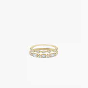 Diamond and White Topaz Ring Set