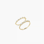 Diamond and White Topaz Ring Set