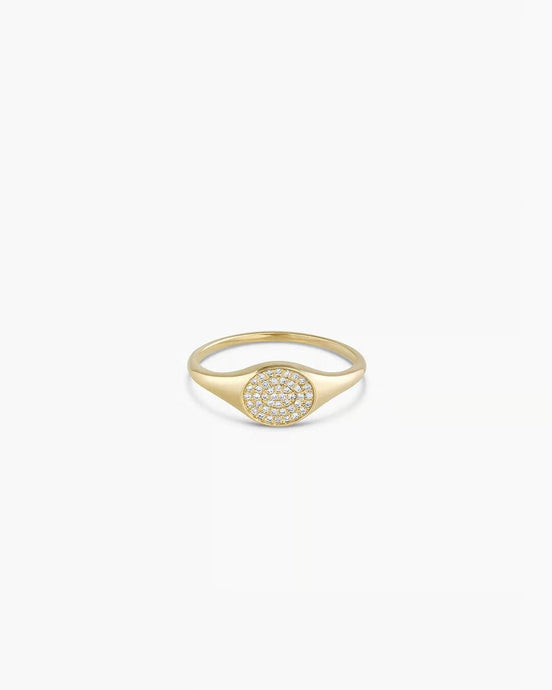 Diamond Pavé Signet Ring