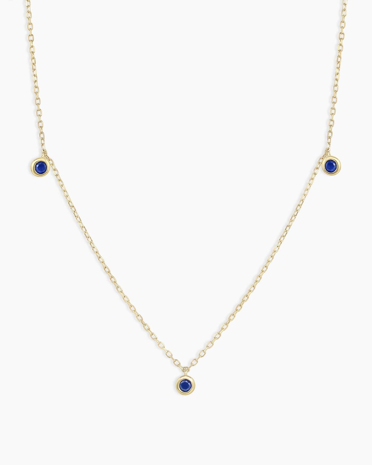 Classic Blue Sapphire Trio Necklace