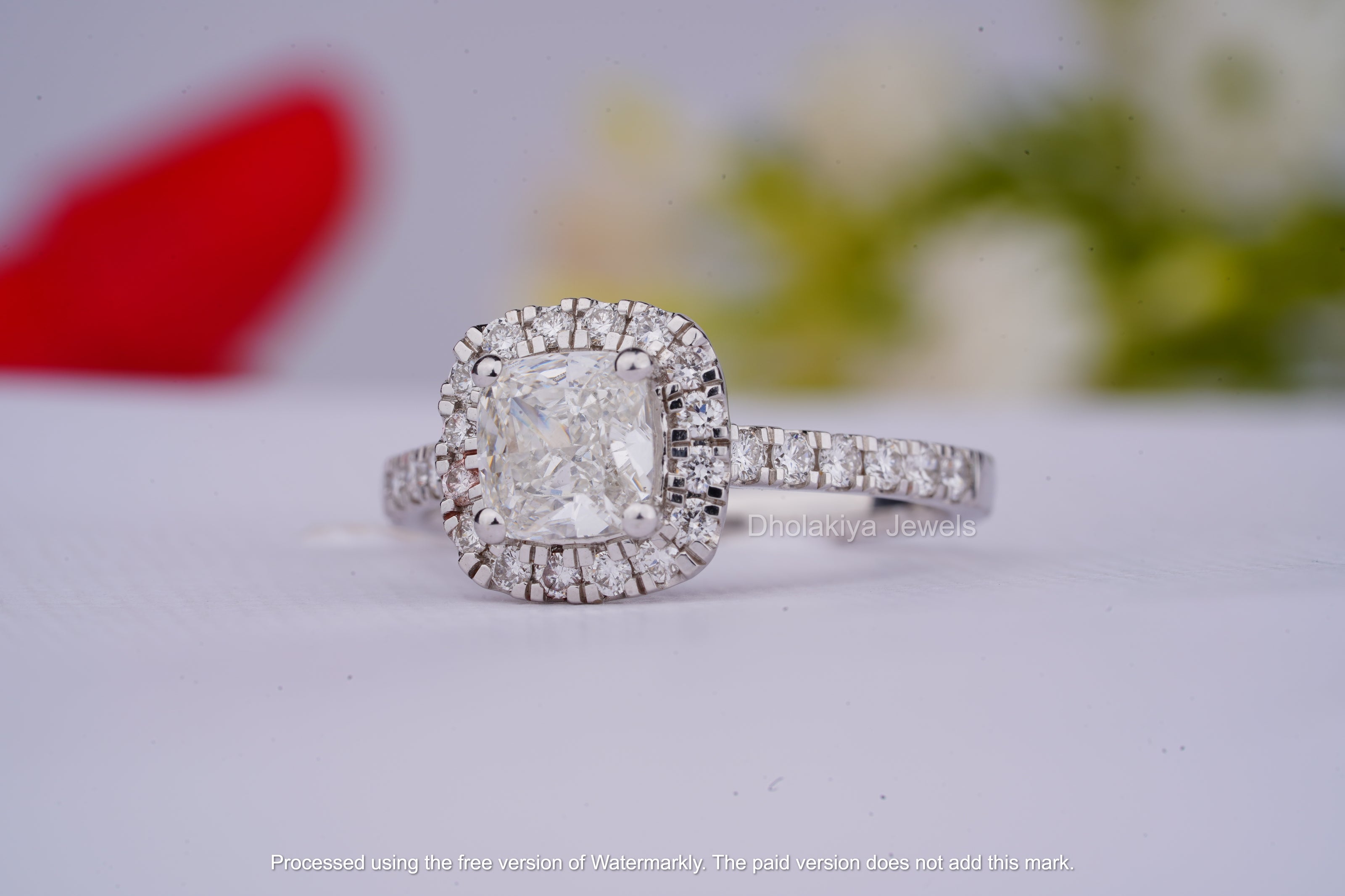 Elongated Cushion Cut Ring