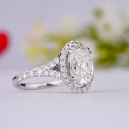 Oval Cut Halo Wedding Ring