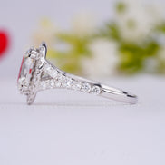 Oval Cut Halo Wedding Ring