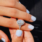 Oval Cut Halo Wedding Ring