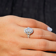 Oval Cut Halo Wedding Ring