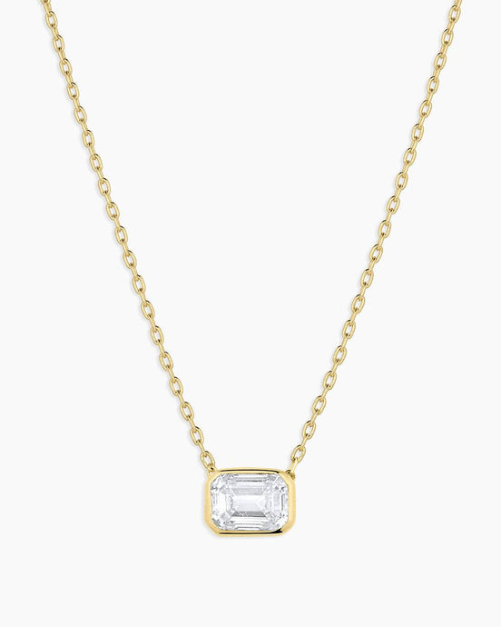 Classic Diamond Emerald Necklace