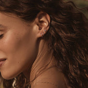 14k White Gold Diamond Pavé Huggies