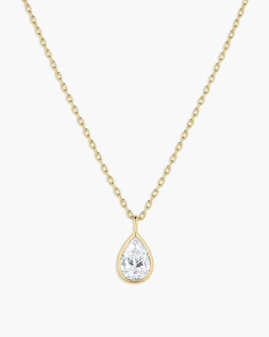 Classic Diamond Pear Necklace