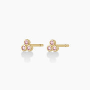 Classic Pink Sapphire Trio Studs