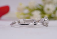 Thumbnail for Plain Band Lab Grown Diamond Ring 1.50 Ct Round Cut Diamond Ring Solitaire Engagement Ring White Gold Lab Created Ring Anniversary Gift