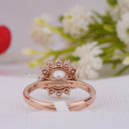 IGI Certified Round Lab Grown Diamond Ring 1.57 Ctw Round Halo Wedding Ring Lab Created Diamond Ring Rose Gold Engagement Ring Promise Ring
