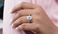 Thumbnail for Stunning Round Lab Grown Diamond Ring 1.80 Ctw IGI Certified Halo Diamond Wedding Ring White Gold Engagement Ring Perfect For All Occasions